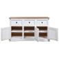 Preview: Sideboard Mexiko-Stil Kiefernholz Weiß 132x43x78 cm