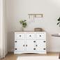 Preview: Sideboard Mexiko-Stil Kiefernholz Weiß 132x43x78 cm