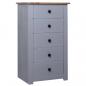 Preview: ARDEBO.de - Sideboard Grau 46x40x89 cm Kiefernholz Panama