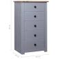 Preview: Sideboard Grau 46x40x89 cm Kiefernholz Panama