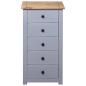 Preview: Sideboard Grau 46x40x89 cm Kiefernholz Panama