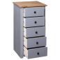 Preview: Sideboard Grau 46x40x89 cm Kiefernholz Panama