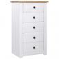 Preview: ARDEBO.de - Sideboard Weiß 46x40x89 cm Kiefernholz Panama