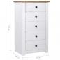 Preview: Sideboard Weiß 46x40x89 cm Kiefernholz Panama