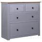 Preview: ARDEBO.de - Sideboard Grau 80x40x83 cm Kiefernholz Panama