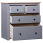 Preview: Sideboard Grau 80x40x83 cm Kiefernholz Panama
