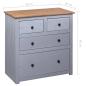 Preview: Sideboard Grau 80x40x83 cm Kiefernholz Panama