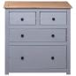 Preview: Sideboard Grau 80x40x83 cm Kiefernholz Panama