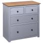 Preview: Sideboard Grau 80x40x83 cm Kiefernholz Panama