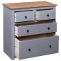 Preview: Sideboard Grau 80x40x83 cm Kiefernholz Panama