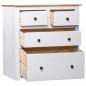 Preview: Sideboard Weiß 80x40x83 cm Kiefernholz Panama