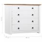 Preview: Beistellschrank Weiß 80×40×73 cm Panama-Kiefer