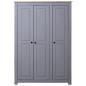 Preview: Kleiderschrank 3-Türig Grau 118×50×171,5 cm Kiefer Panama Serie
