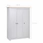 Preview: Kleiderschrank 3-Türig Weiß 118×50×171,5 cm Kiefer Panama Serie