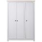 Preview: Kleiderschrank 3-Türig Weiß 118×50×171,5 cm Kiefer Panama Serie