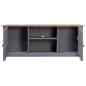 Preview: TV-Schrank Grau 120x40x50 cm Massivholz Panama-Kiefer
