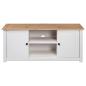 Preview: TV-Schrank Weiß 120x40x50 cm Massivholz Panama-Kiefer