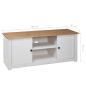 Preview: TV-Schrank Weiß 120x40x50 cm Massivholz Panama-Kiefer