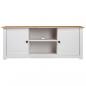 Preview: TV-Schrank Weiß 120x40x50 cm Massivholz Panama-Kiefer