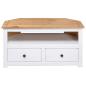 Preview: TV-Eckschrank Weiß 93 x 49 x 49 cm Massivholz Panama-Kiefer 