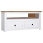 Preview: TV-Eckschrank Weiß 93 x 49 x 49 cm Massivholz Panama-Kiefer 