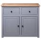 Preview: Sideboard Grau 93x40x80 cm Kiefernholz Panama