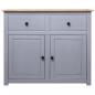 Preview: Sideboard Grau 93x40x80 cm Kiefernholz Panama