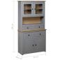 Preview: Highboard Grau 93x40,5x180 cm Kiefernholz Panama