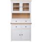 Preview: Highboard Weiß 93x40,5x180 cm Kiefernholz Panama