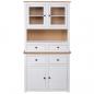 Preview: Highboard Weiß 93x40,5x180 cm Kiefernholz Panama