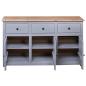 Preview: Sideboard Grau 135x40x80 cm Kiefernholz Panama