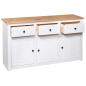 Preview: Sideboard Weiß 135x40x80 cm Kiefernholz Panama
