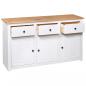 Preview: Sideboard Weiß 135x40x80 cm Kiefernholz Panama