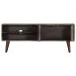 Preview: TV-Schrank Grau 130x30x46 cm Raues Mango-Massivholz