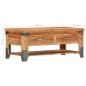 Preview: Couchtisch 110x52x45 cm Massivholz Akazie