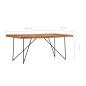 Preview: Esstisch 180 x 90 x 76 cm Massivholz Akazie