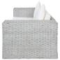 Preview: 2-Sitzer-Sofa mit Kissen Grau Natürliches Rattan