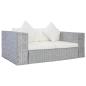 Preview: 2-Sitzer-Sofa mit Kissen Grau Natürliches Rattan