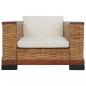 Preview: Sessel mit Kissen Braun Natur Rattan