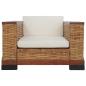 Preview: Sessel mit Kissen Braun Natur Rattan