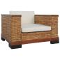 Preview: Sessel mit Kissen Braun Natur Rattan