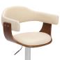 Preview: Barhocker 2 Stk. Creme Bugholz und Kunstleder 