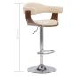 Preview: Barhocker 2 Stk. Creme Bugholz und Kunstleder 