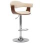 Preview: Barhocker 2 Stk. Creme Bugholz und Kunstleder 
