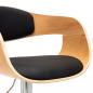 Preview: Barhocker Schwarz Bugholz und Kunstleder 