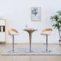 Preview: Barhocker 2 Stk. Cremeweiß Kunstleder und Bugholz
