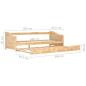 Preview: Ausziehsofa Bettgestell Kiefernholz 90×200 cm