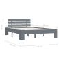 Preview: Massivholzbett Grau Kiefer 140x200 cm