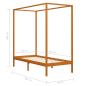 Preview: Himmelbett-Gestell Honigbraun Massivholz Kiefer 90 x 200 cm