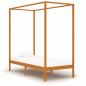 Preview: ARDEBO.de - Himmelbett-Gestell Honigbraun Massivholz Kiefer 100 x 200 cm
